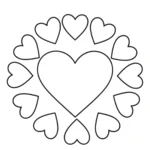 coloriage Mandala Coeur à imprimer pour enfant de 4 ans