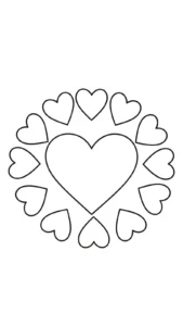 coloriage Mandala Coeur à imprimer pour enfant de 4 ans