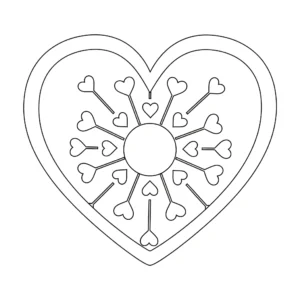 coloriage Mandala Coeur pour enfant gratuit