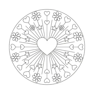 coloriage Mandala Coeur à imprimer gratuitement pdf
