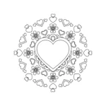 coloriage Mandala Coeur pour enfant gratuit
