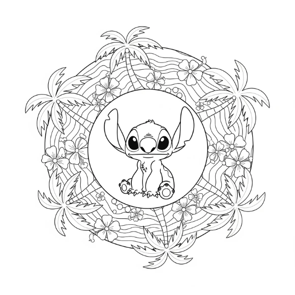 Tranh tô màu Mandala Disney