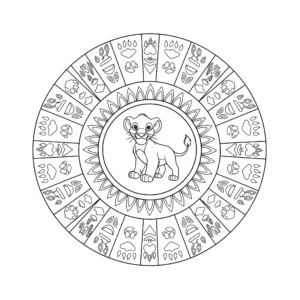 coloriage Mandala Disney à imprimer pour enfant de 7 ans