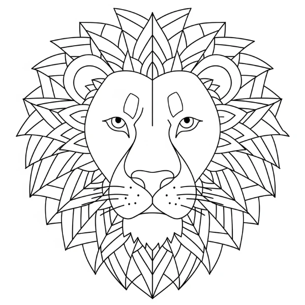 Tranh tô màu Mandala Lion