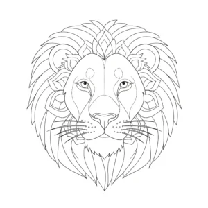 coloriage Mandala Lion gratuit à imprimer