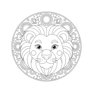 coloriage Mandala Lion gratuit