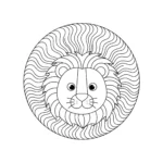 coloriage Mandala Lion gratuit