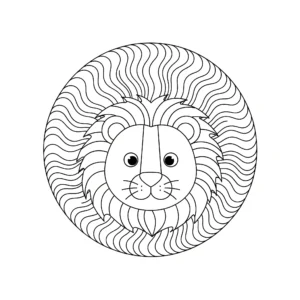 coloriage Mandala Lion gratuit