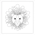coloriage Mandala Lion pour enfant de 2 ans