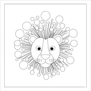 coloriage Mandala Lion pour enfant de 2 ans