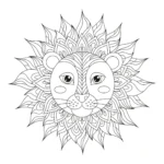 coloriage Mandala Lion pour enfants à télécharger