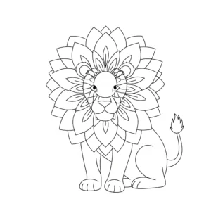 imprimer coloriage Mandala Lion