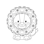 coloriage Mandala Lion à imprimer pour enfant de 6 ans