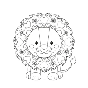 coloriage Mandala Lion à imprimer pour enfant de 6 ans
