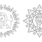 coloriage Mandala Lion et dessins
