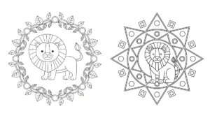 coloriage Mandala Lion et dessins