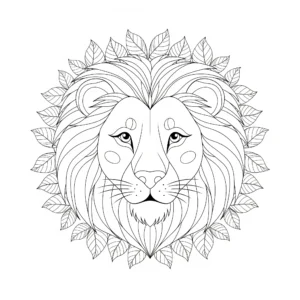 coloriage Mandala Lion pour enfants a imprimer gratuit