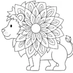 coloriage Mandala Lion à imprimer gratuit