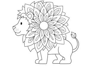 coloriage Mandala Lion à imprimer gratuit