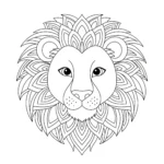 coloriage Mandala Lion pour enfant de 2 ans