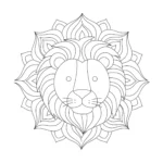 coloriage Mandala Lion pour enfant de 8 ans