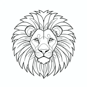 coloriage Mandala Lion à imprimer pour enfant de 4 ans