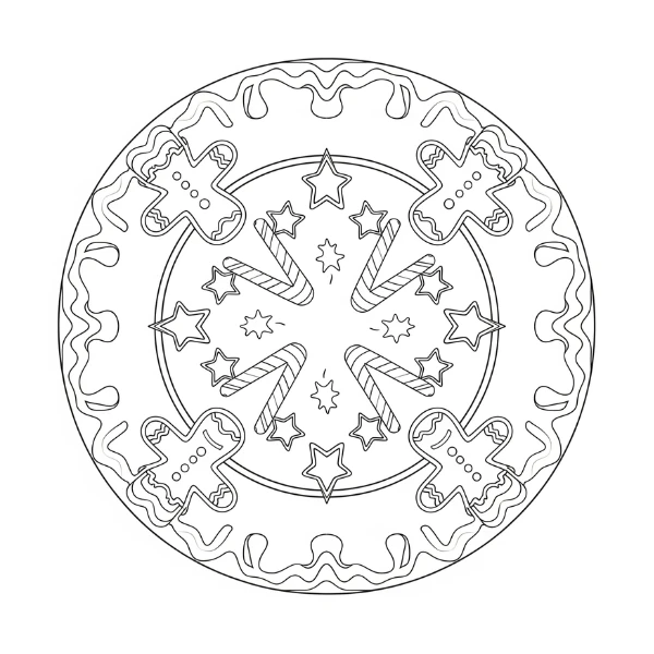 Tranh tô màu Mandala Noël