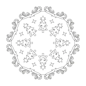 coloriage Mandala Noël pour enfant de à imprimer