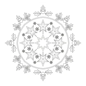 coloriage Mandala Noël pour enfants a imprimer