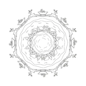 coloriage Mandala Noël pour enfants a imprimer gratuit