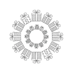 image de coloriage Mandala Noël pour enfant