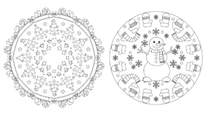 télécharger coloriage Mandala Noël gratuit