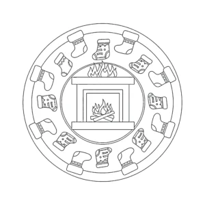 coloriage Mandala Noël a imprimer pour enfant de 4 ans