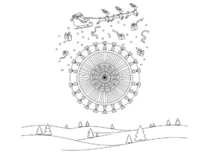 coloriage Mandala Noël pour enfant de 3 ans
