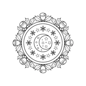 coloriage Mandala Noël en ligne pour enfant