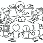 image de coloriage Merci Maitresse pour enfant