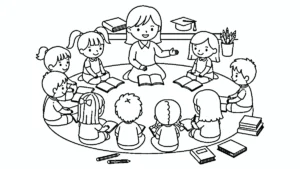 image de coloriage Merci Maitresse pour enfant