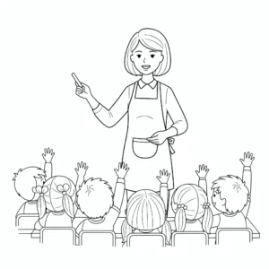 coloriage Merci Maitresse a imprimer pour enfant de 4 ans