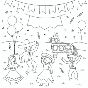 coloriage Mexique et découpage à imprimer