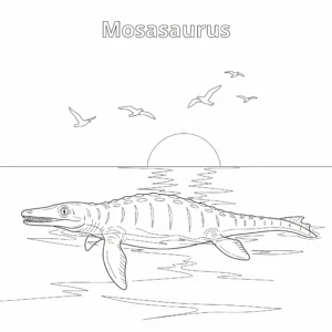 coloriage Mosasaure pour enfants