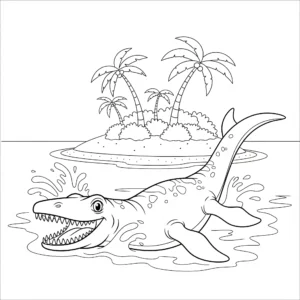 coloriage Mosasaure a dessiner et imprimer