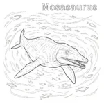 coloriage Mosasaure a imprimer pour enfant de 4 ans