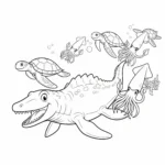 coloriage Mosasaure pour enfants à télécharger
