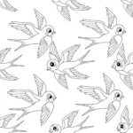 image pour coloriage Motif d’Hirondelles Répété enfant