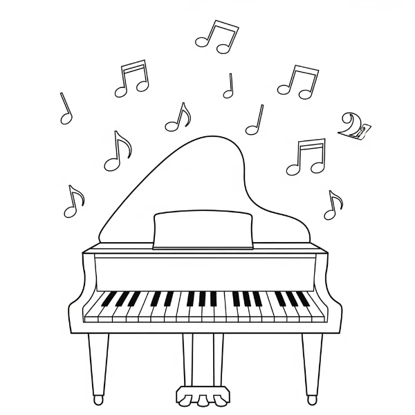 Tranh tô màu Piano