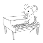 coloriage Piano et decoupage a imprimer gratuit