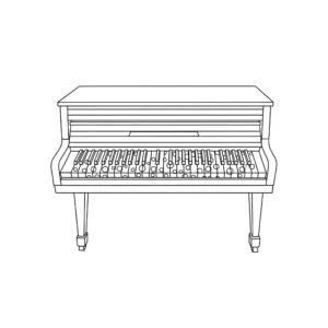 coloriage Piano à imprimer pour enfants