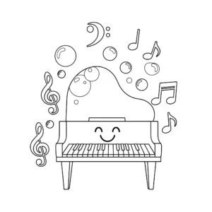 coloriage Piano à imprimer pour enfants