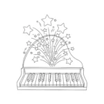 coloriage Piano à imprimer pour enfant de 7 ans