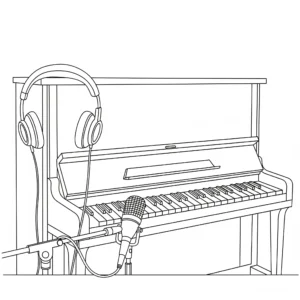 coloriage Piano de pour enfants